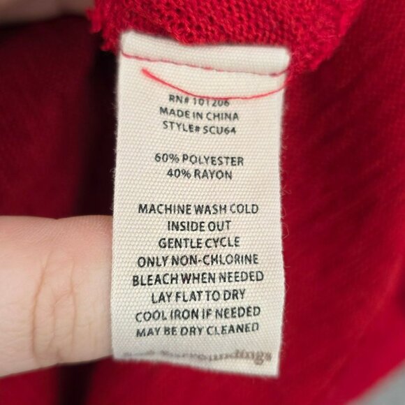 Soft Surroundings Valentina Zip Sweater Top 2X Sangria Red Slub Jersey Knit Soft - Picture 7 of 10